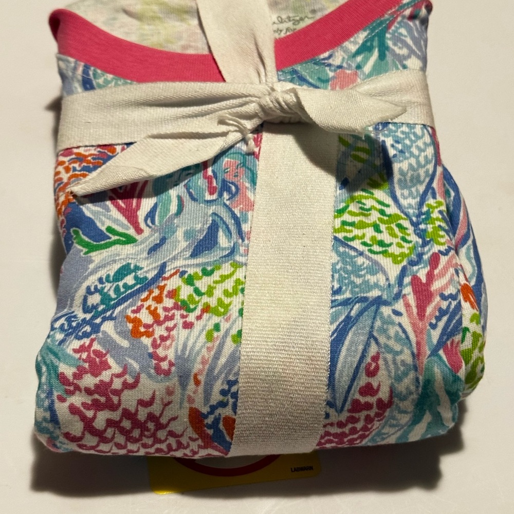 Lilly Pulitzer Pottery Barn Kids 2 Pc Pajama Set Girls Size 10 Long John